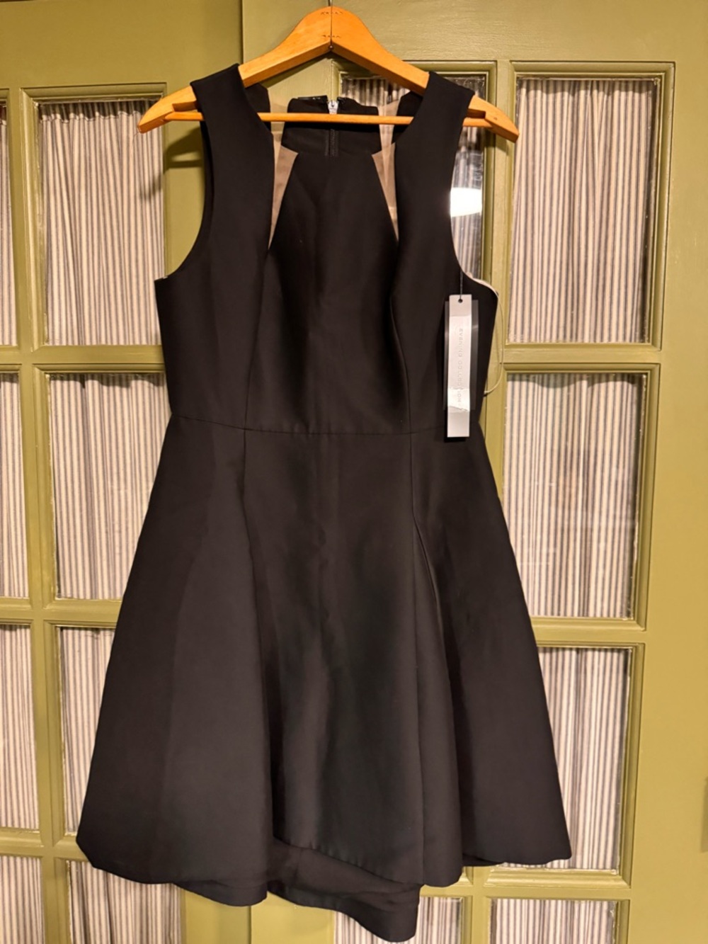 Halston Heritage Black Sleeveless A-Line Mini Dress